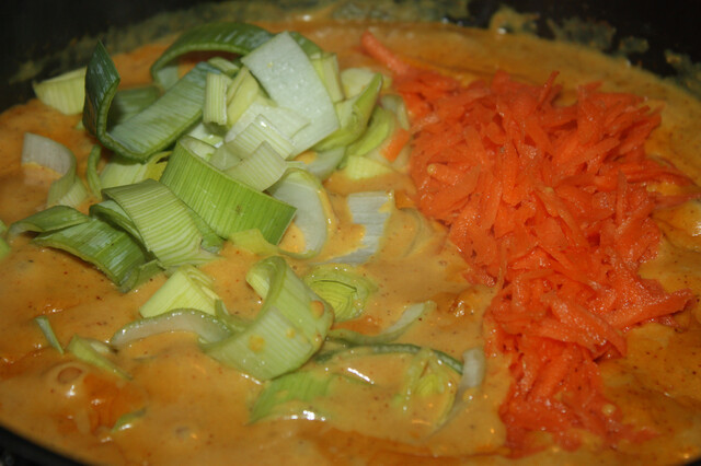 currygryta vegetariskt eller med räkor