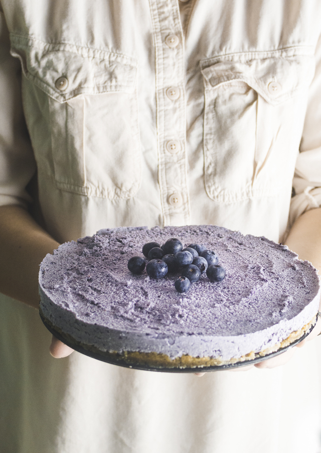 Frozen blueberry cheesecake | gluten-free&vegan|