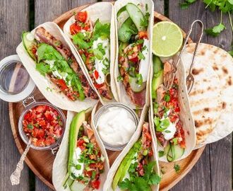 Grillade tonfisktacos med pico de gallo