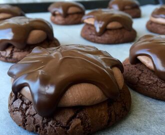 Brownie cookies med kol/choklad topping