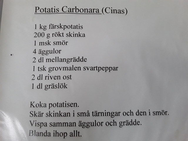 Potatis Carbonara