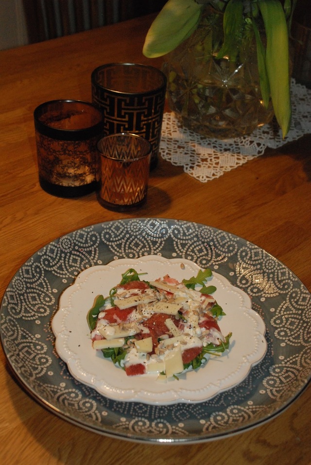 Carpaccio med senapsdressing