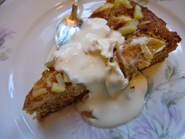Glutenfri vanilj- och kaneldoftande äppelkaka - passar både till efterrätt och fika