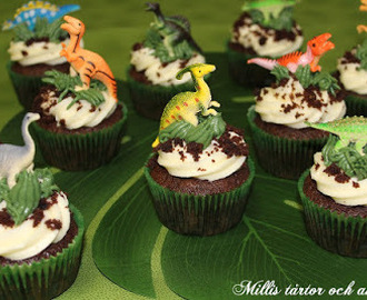 Dinosaurie Cupcakes -Choklad+Hallon-
