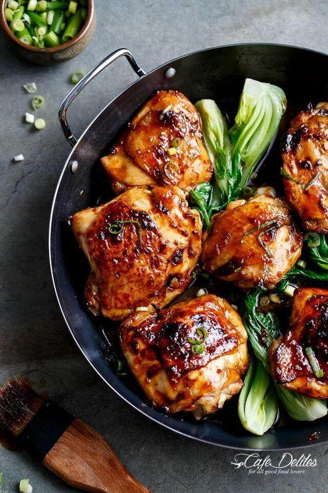 Roasted Asian Glazed Chicken Thighs | Chicken dinner recipes, Glazed chicken, Roasted chicken thighs