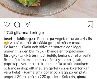 Kikärts- och sötpotatisbollar