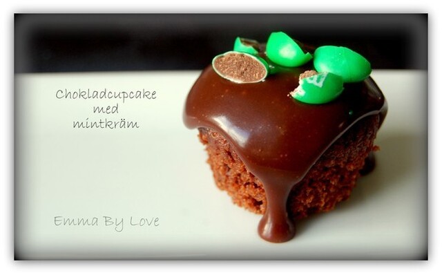 Chokladcupcake med mintkräm