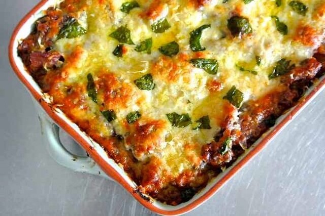 Aubergine lasagne.