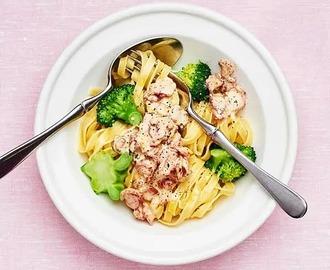 Baconpasta med broccoli