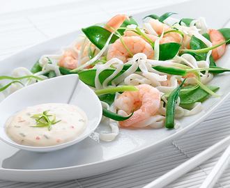 Asiatisk nudelsallad med räkor