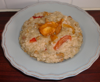 Kantarellrisotto med paprika