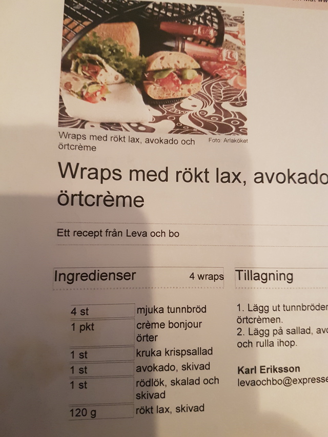 Wraps Med Rökt Lax