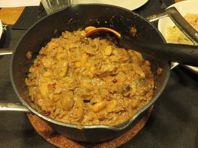 Fläskkarrégryta med mandel och russin i Crock-Pot