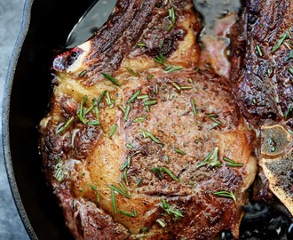 Skillet Rib Eye Steaks Recipe