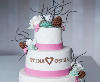 Bröllopstårta till Stina och Oscar