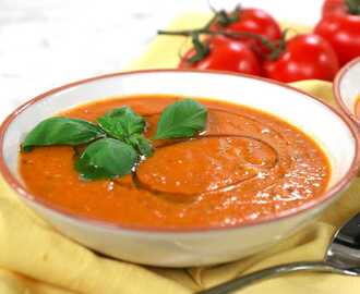 Italiensk tomatsoppa på rostade tomater