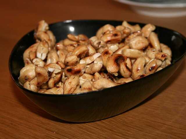 Rostade cashewnötter i lönnsirap