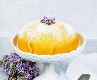 Gul marsipantårta med citron – recept till påsk