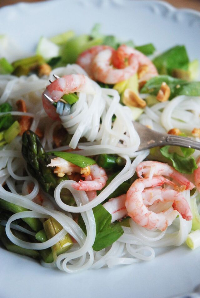 Vietnamesisk nudelsallad med räkor