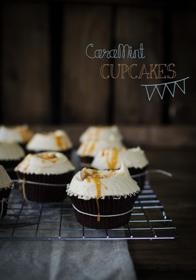 Caramel and Mint Cupcakes (CaraMint Cupcakes)