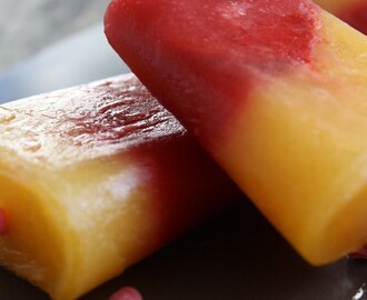 Hallon- och Persika popsicles