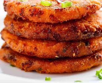 Cheesy Mashed Sweet Potato Cakes