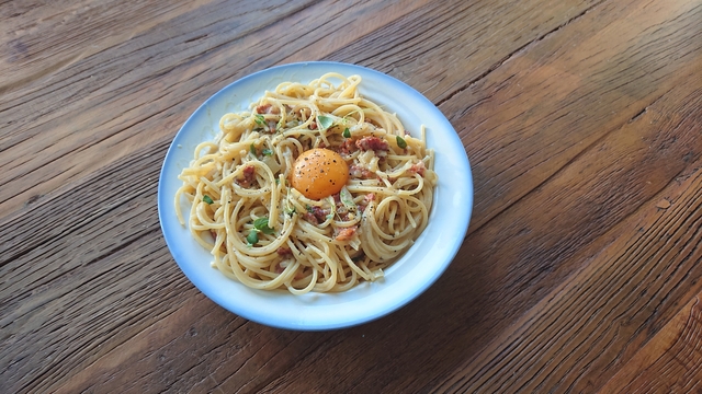 Spaghetti Carbonara a la Valle di Corto