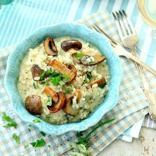 Champinjonrisotto med gorgonzola