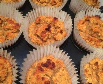 Saftiga morots och bananmuffins, gluten och mjölkfritt