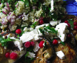 Stekt aubergine med tabouli