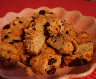 Biscotti med tranbär&choklad