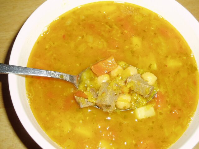 Harira - soppa med lamm, linser och kikärtor