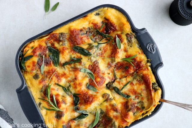 Butternut Squash, Spinach and Goat Cheese Lasagna