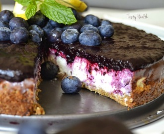 Ljuvlig Citroncheesecake med blåbärstopping (gluten-, laktos, nöt- och sockerfri)