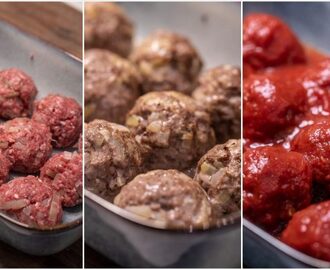 Köttbullar i ugn med tomatsås | Fredriks fika - Allas.se