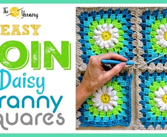 CROCHET How to Join Your Daisy Granny Squares:  Easy Join As You Go Method