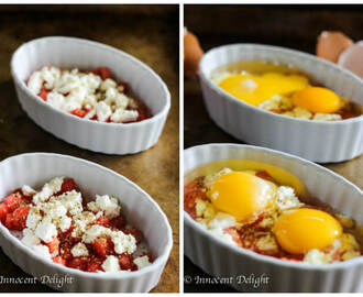 Baked Eggs with Tomatoes and Feta Cheese