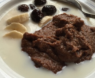 Glutenfri teffgröt med kakao och vanilj - en bra och hälsosam start på dagen