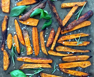 Homemade Baked Sweet Potato Fries – Ugnsbakade Sötpotatis Pommes Frites