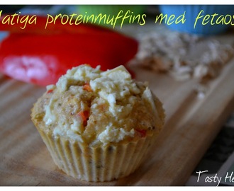 Matiga proteinmuffins med paprika & fetaost