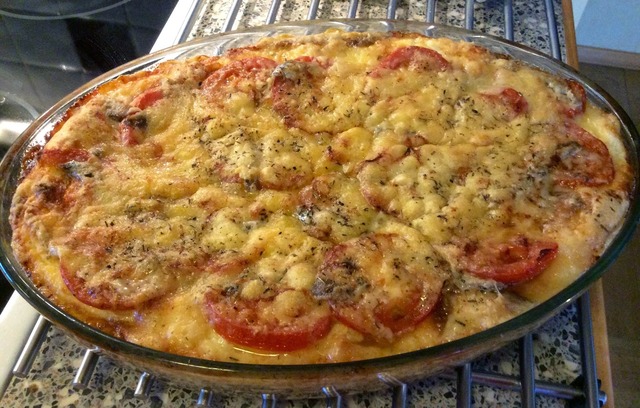 Omelett med anjovis och tomater