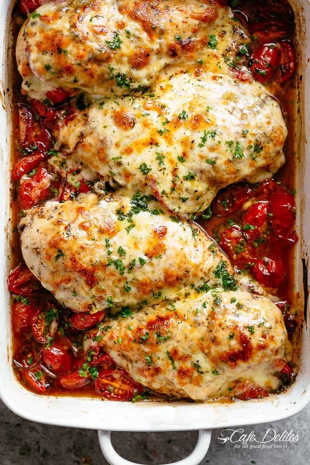 Balsamic Baked Chicken Breast With Mozzarella Cheese