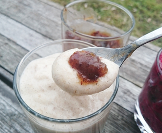 Rawfood: Glass, sorbet och salted caramel-sås