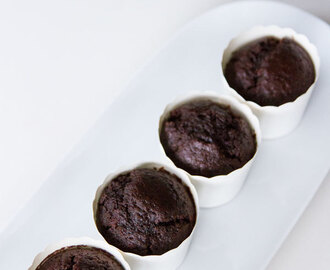 Saftiga chokladmuffins