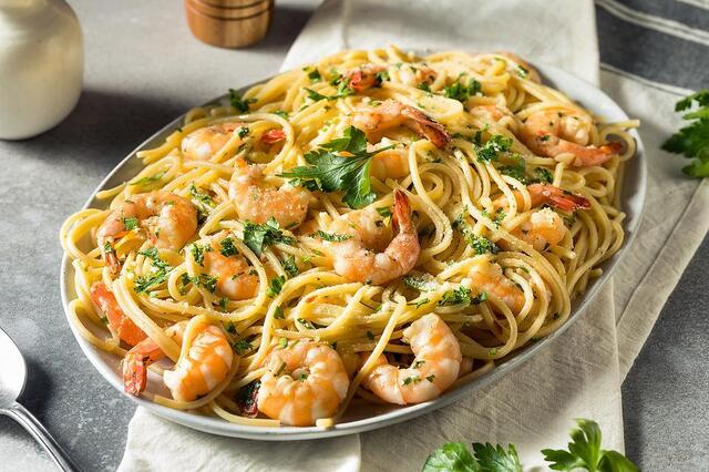 30-Minute Greek Lemon Pasta Recipe With Shrimp & Creamy Feta                                                      by Chef Gigi Gaggero, Host of KSCU 103.3 FM LIVE Food Talk Radio S.F. Bay Area