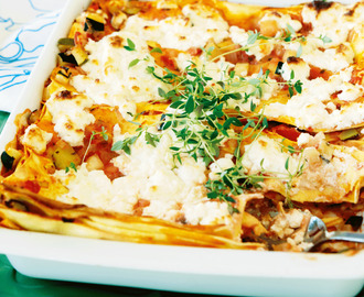 Vegetarisk lasagne med fetaost