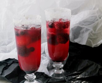 Coconut Frozen Halloween Drinks with Berries