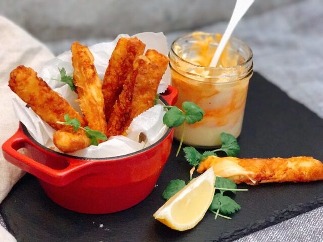 Halloumi fries sticks Halloween mingel fest party helg