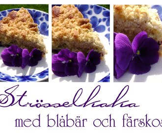 Strösselkaka med blåbär och färskost