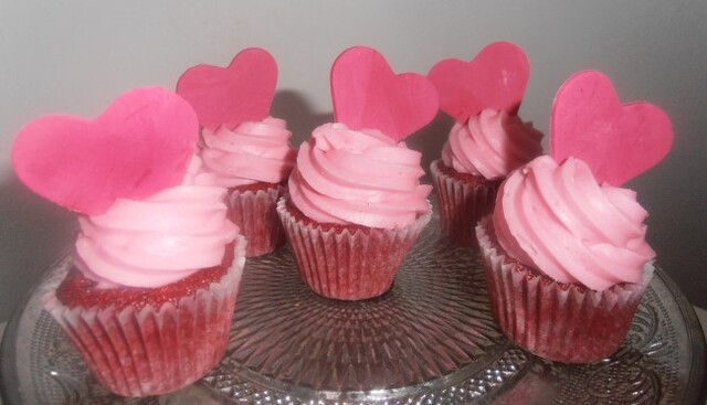 Cupcakes till Alla hjärtans dag